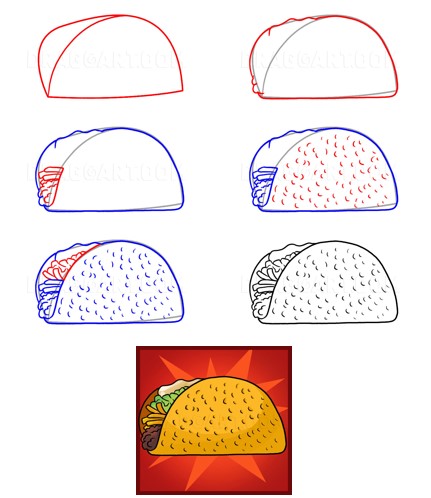 Desenhos de Tacos deliciosos