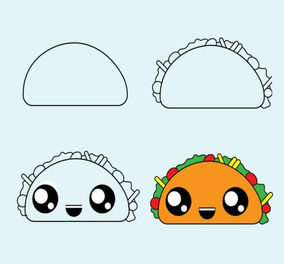 Desenhos de Tacos fofos