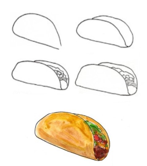 Desenhos de Tacos para imprimir gratuitamente