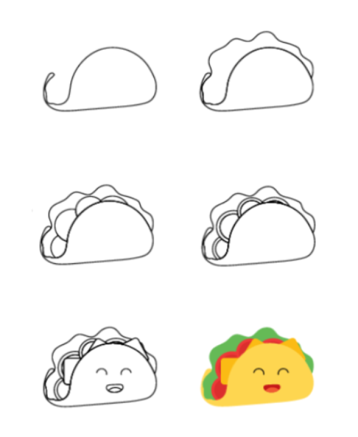 Desenhos de Tacos sorriem