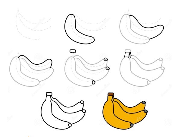 Desenhos de Três bananas