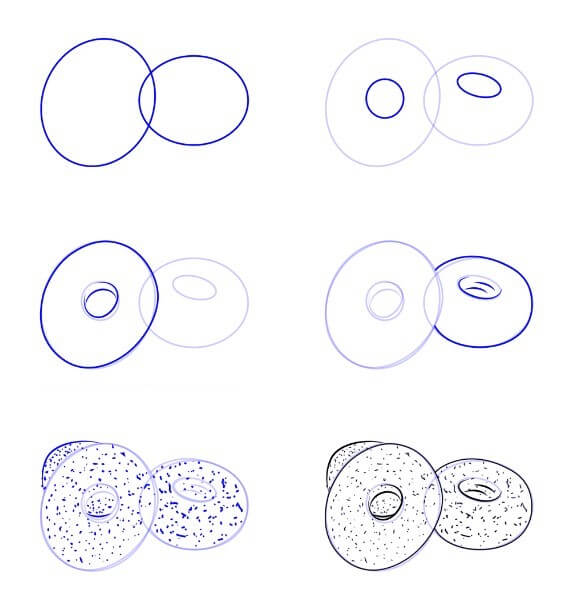 Desenhos de Três Donuts