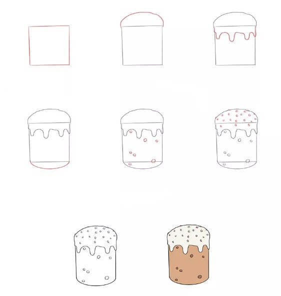 Desenhos de Um bolo de creme