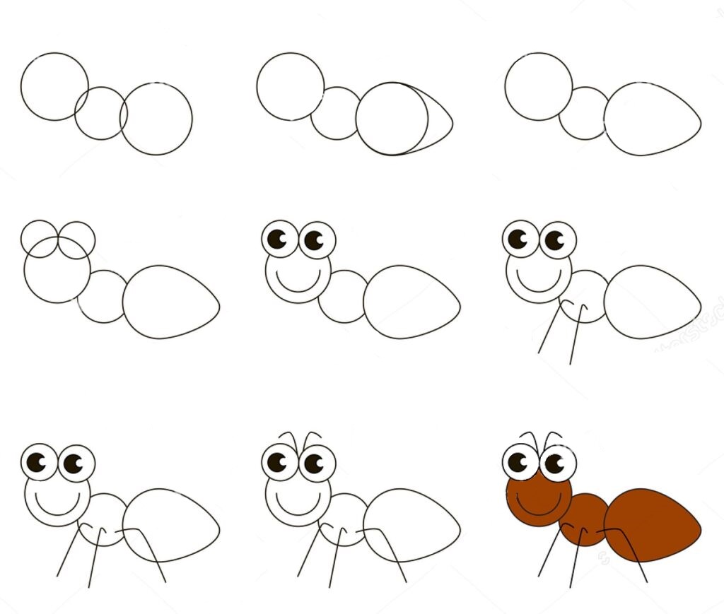 Desenhos de Uma formiga feliz