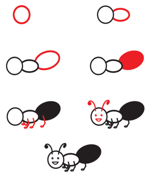 Desenhos de Uma formiga sorrindo