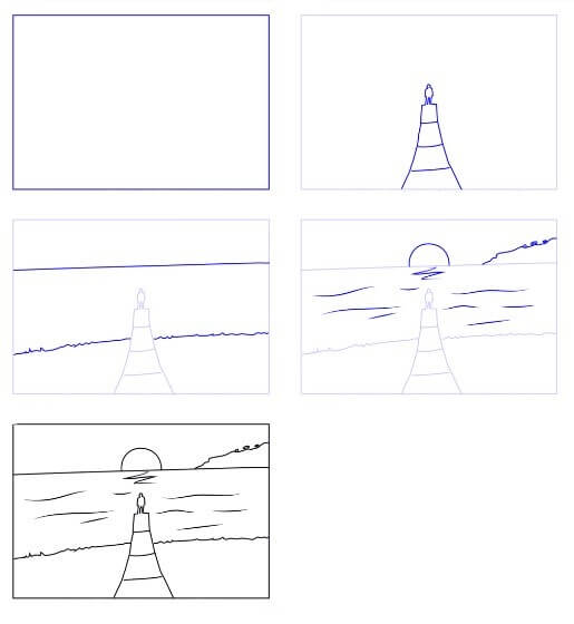 Desenhos de Veja o pôr do sol