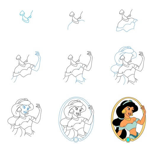 Desenhos de A adorável princesa Jasmine