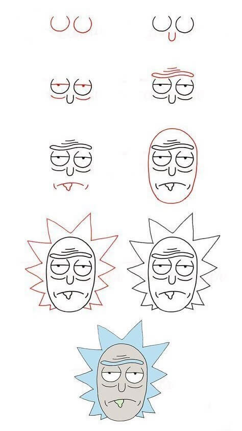 Desenhos de A cabeça de Rick livre