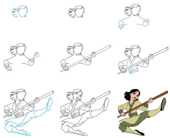 Desenhos de Ação de Mulan