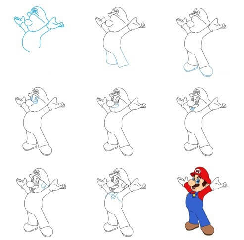 Desenhos de Amigável com o Mario