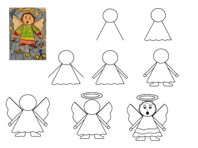 Desenhos de Anjo Surpreso