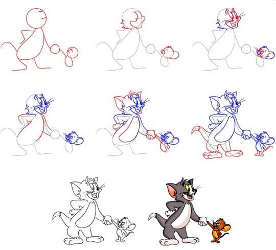 Desenhos de Aperto de mãos do rato Jerry