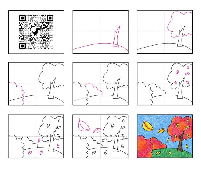 Desenhos de Arte de folhas caindo