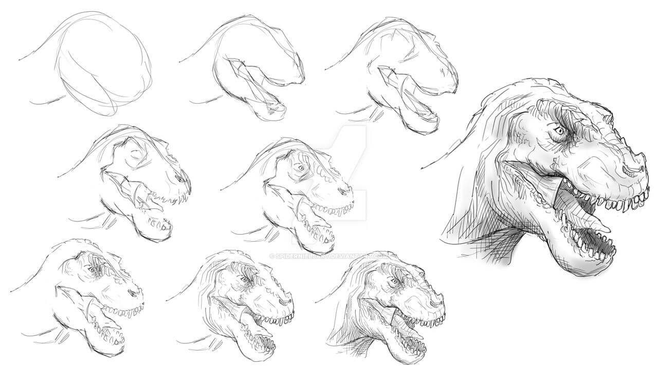 Desenhos de Arte de T-Rex
