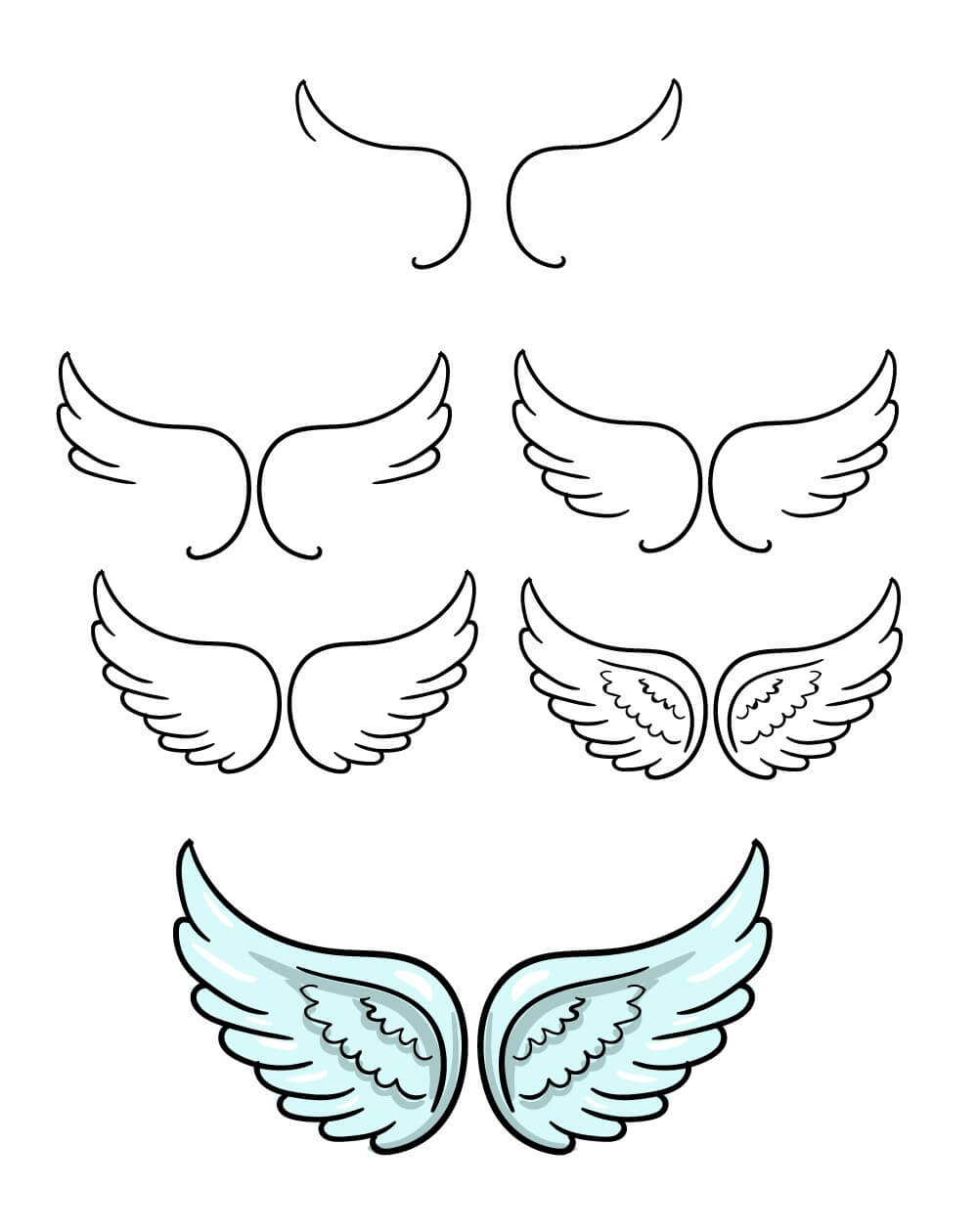 Desenhos de Asas de Anjo Azul