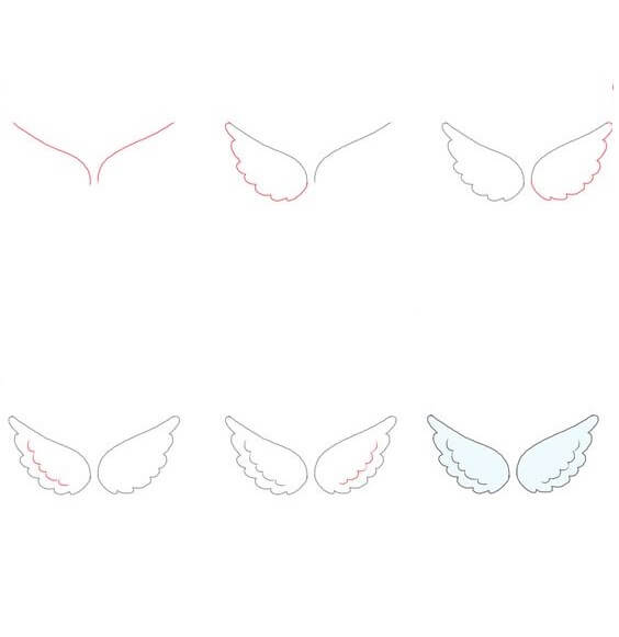 Desenhos de Asas de anjo básicas para crianças