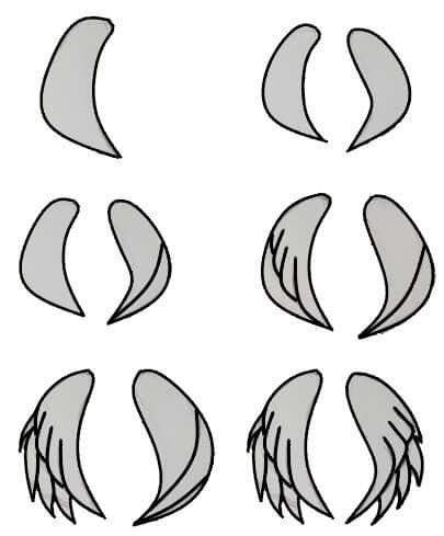 Desenhos de Asas de anjo bem básicas