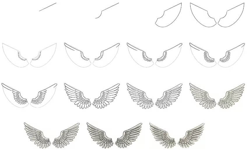 Desenhos de Asas de anjo fabulosas
