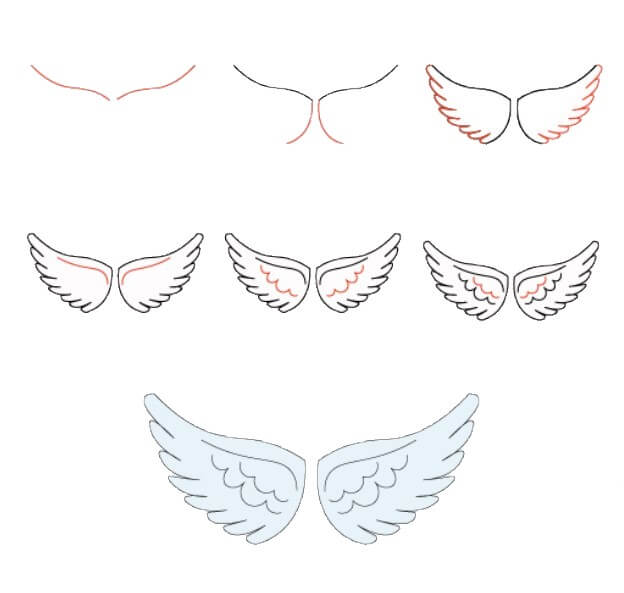 Desenhos de Asas de anjo fáceis