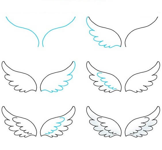Desenhos de Asas de anjo fáceis e grátis