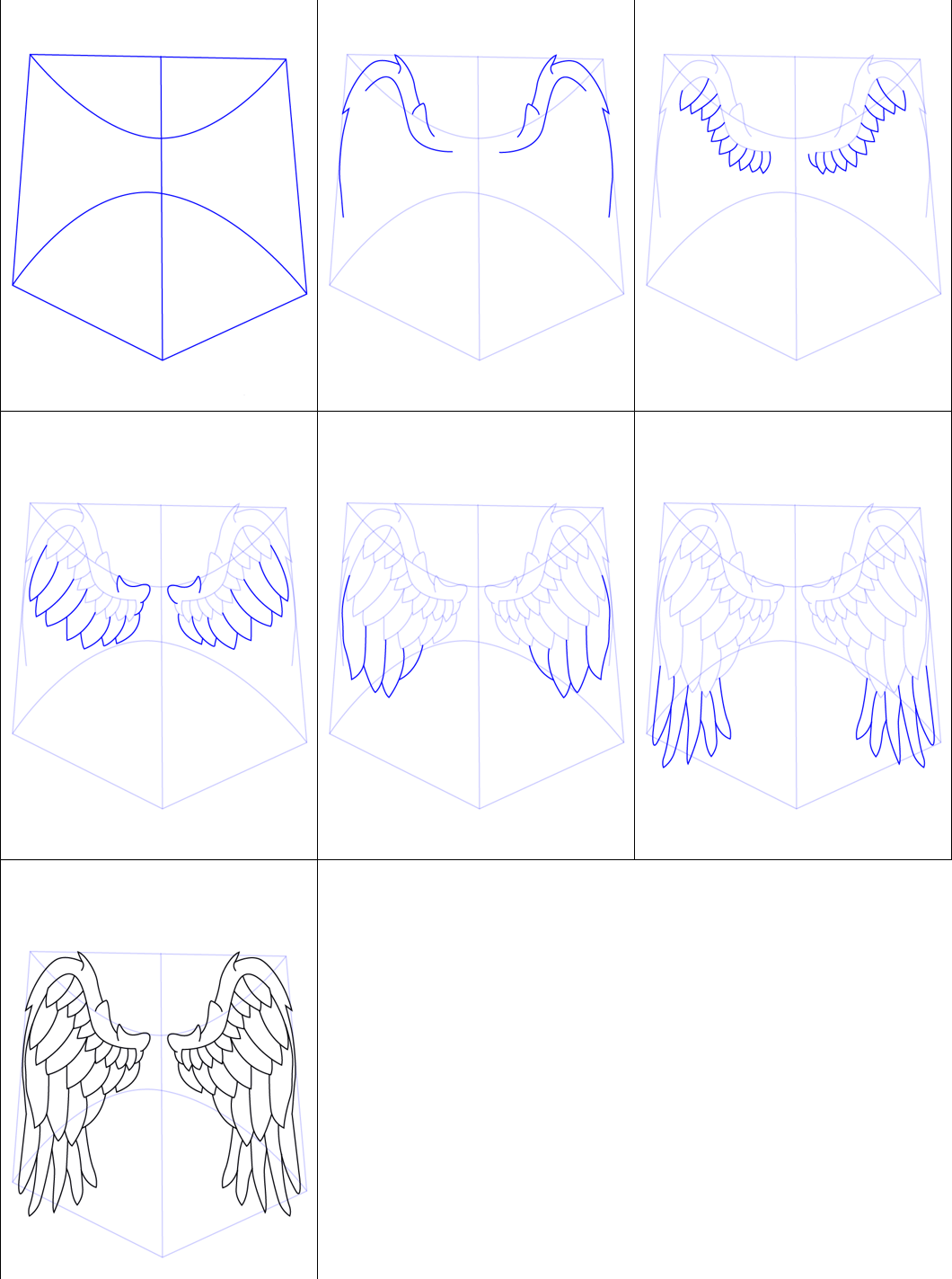 Desenhos de Asas de anjo para imprimir