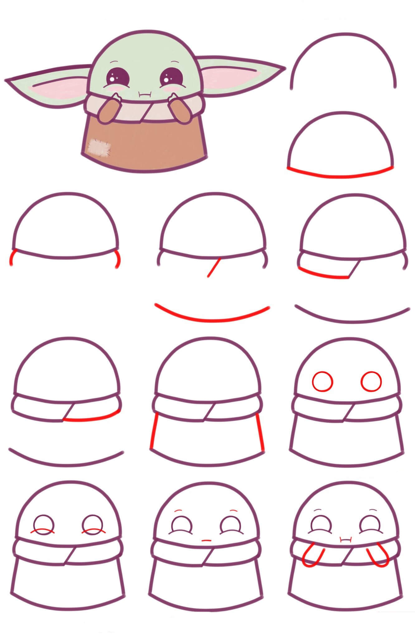 Desenhos de Baby Yoda muito fofo