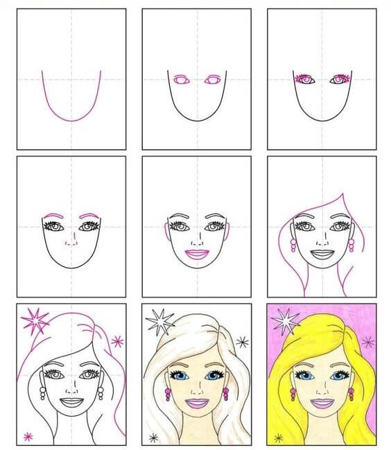 Desenhos de Barbie feliz