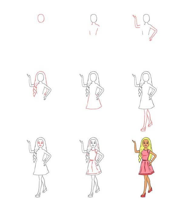 Desenhos de Barbie levanta a mão
