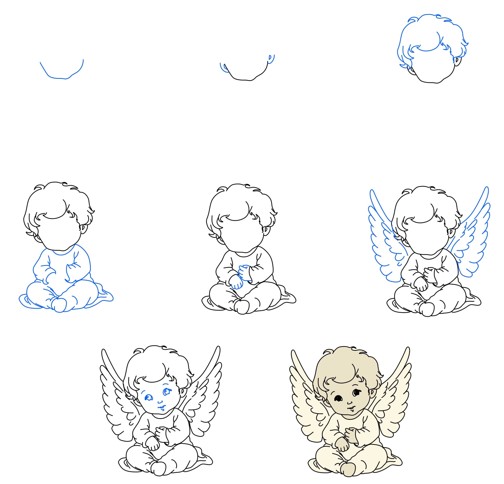 Desenhos de Bebê anjo grátis