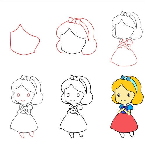 Desenhos de Bebê Branca de Neve versão simples