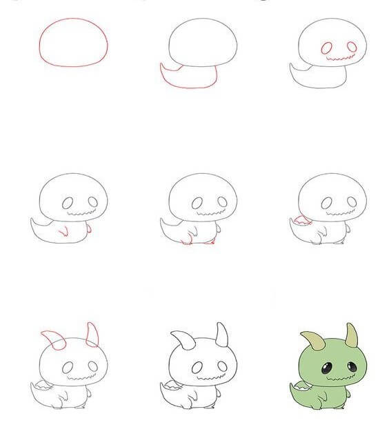 Desenhos de Bebê dragão monstro