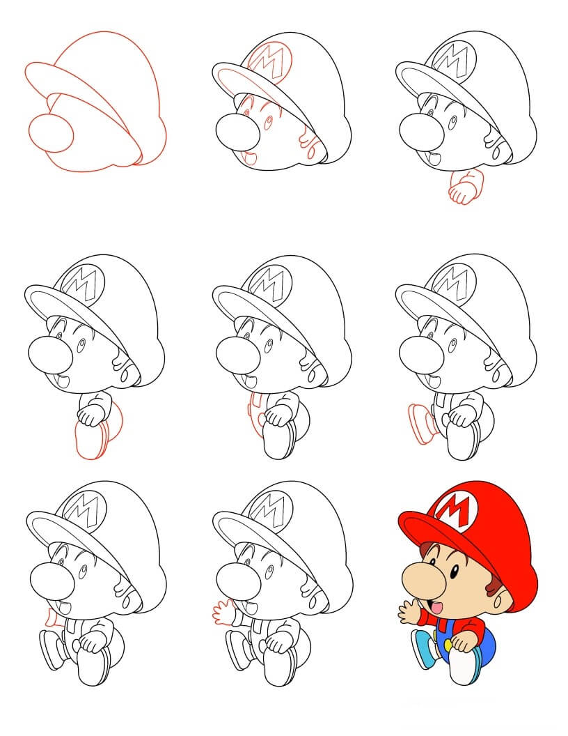 Desenhos de Bebê Mario