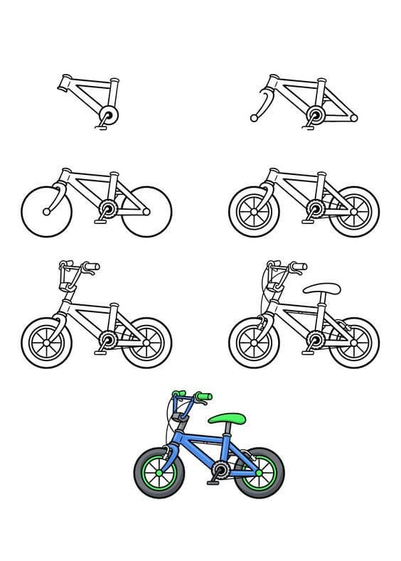 Desenhos de Bicicleta infantil fofa