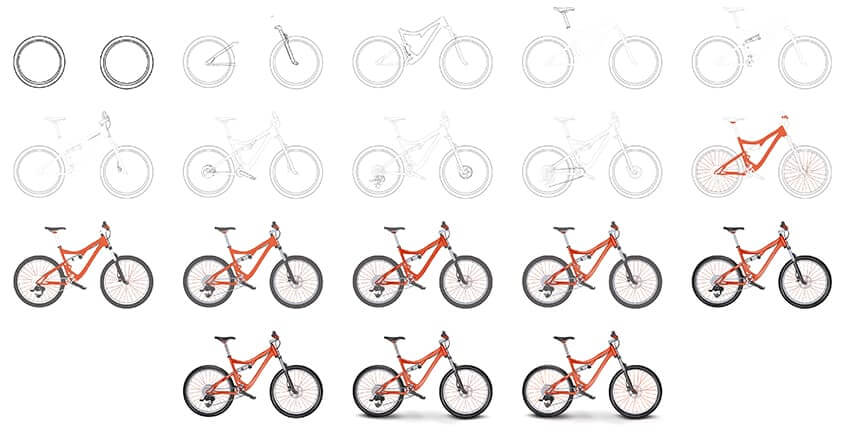 Desenhos de Bicicleta Laranja
