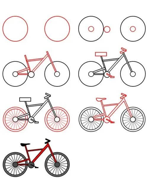 Desenhos de Bicicleta vermelha
