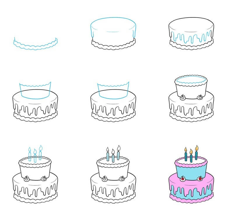 Desenhos de Bolo de aniversário brilhante