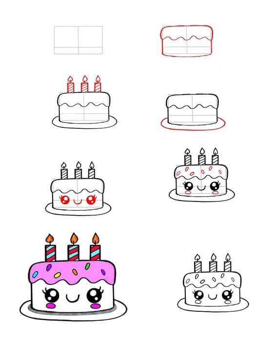 Desenhos de Bolo de aniversário de unicórnio