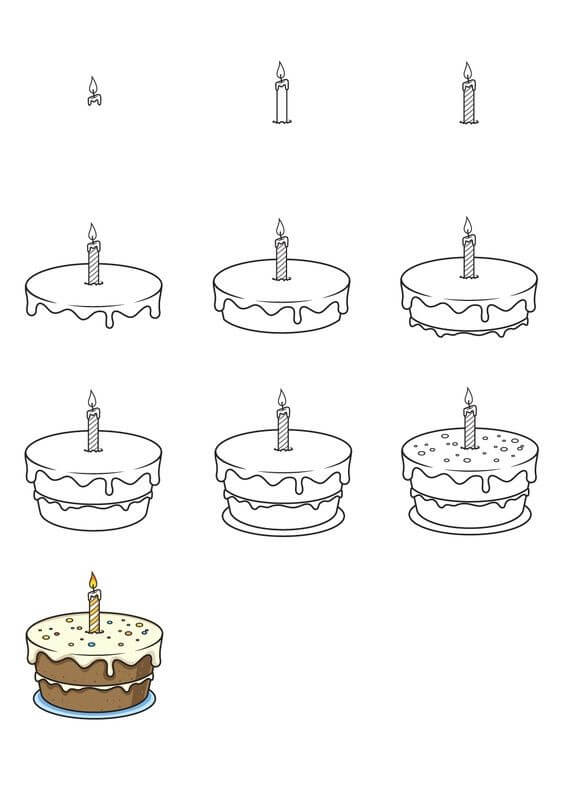 Desenhos de Bolo de aniversário normal grátis