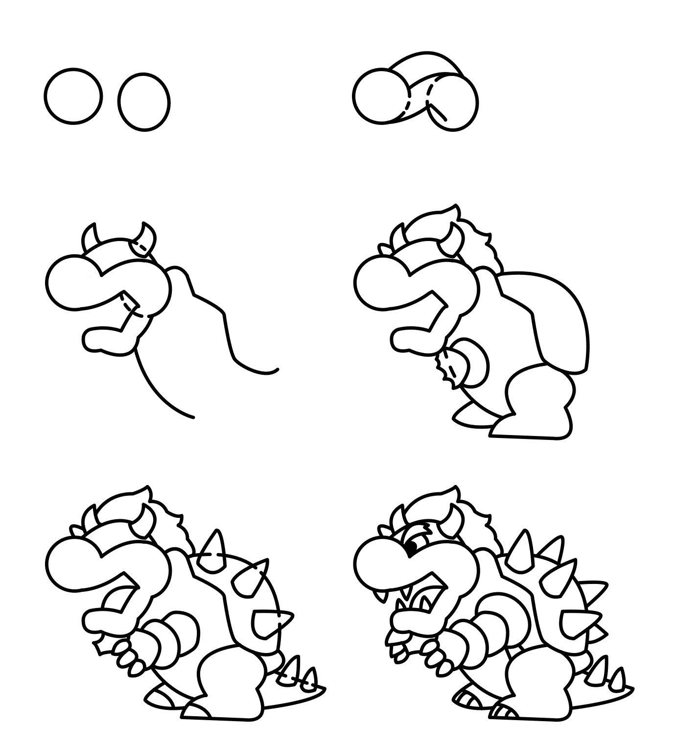 Desenhos de Bowser fácil