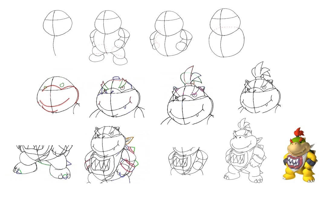 Desenhos de Bowser fofo