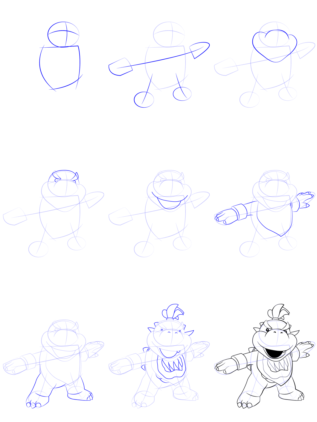 Desenhos de Bowser simplesmente