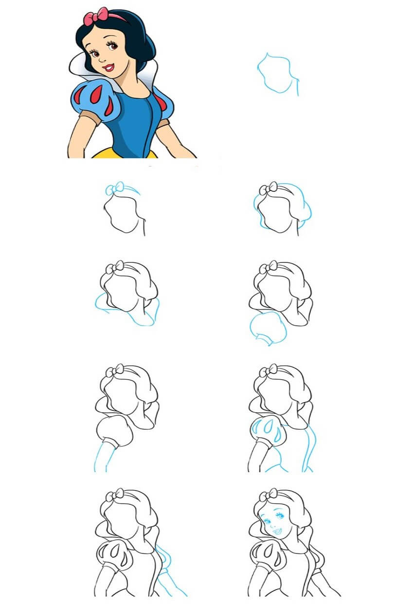 Desenhos de Branca de Neve fofa
