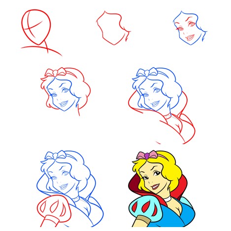 Desenhos de Branca de Neve sorrindo