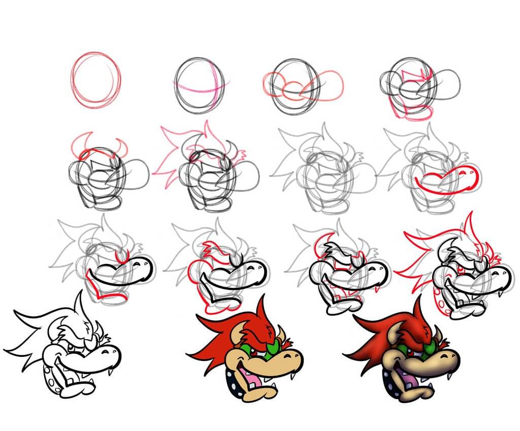 Desenhos de Cabeça assustadora do Bowser
