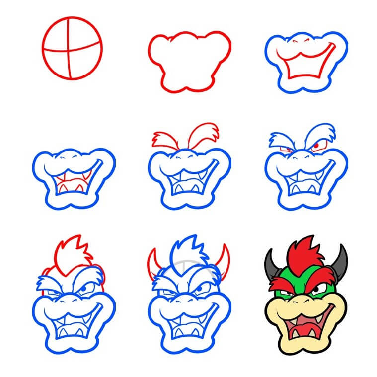 Desenhos de Cabeça de Bowser