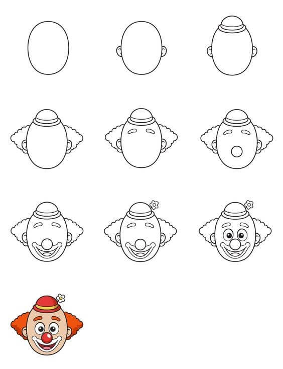 Desenhos de Cabeça de palhaço