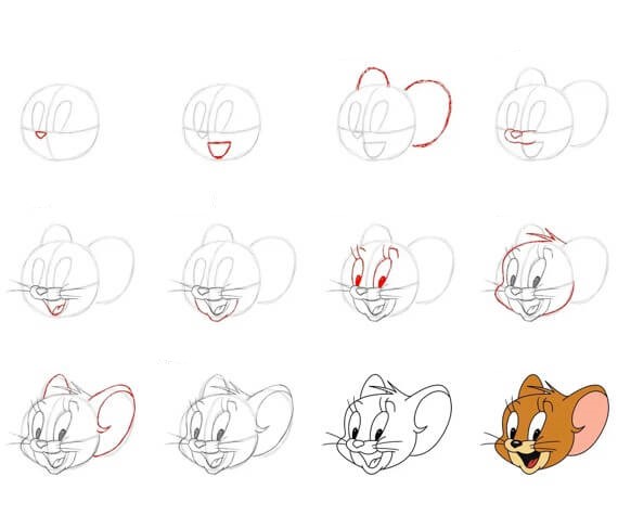 Desenhos de Cabeça de rato Jerry