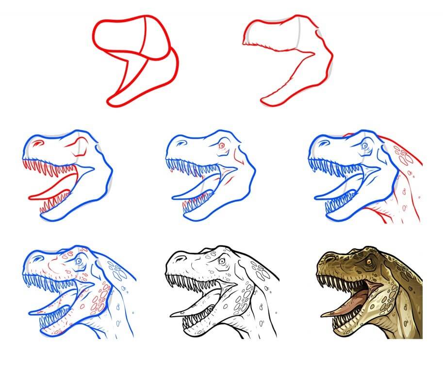 Desenhos de Cabeça de T-Rex