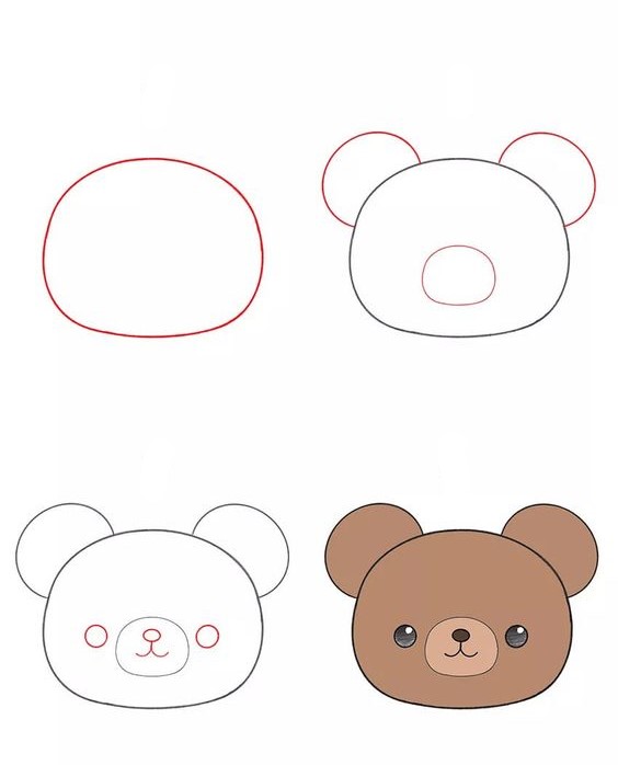 Desenhos de Cabeça de ursinho de pelúcia