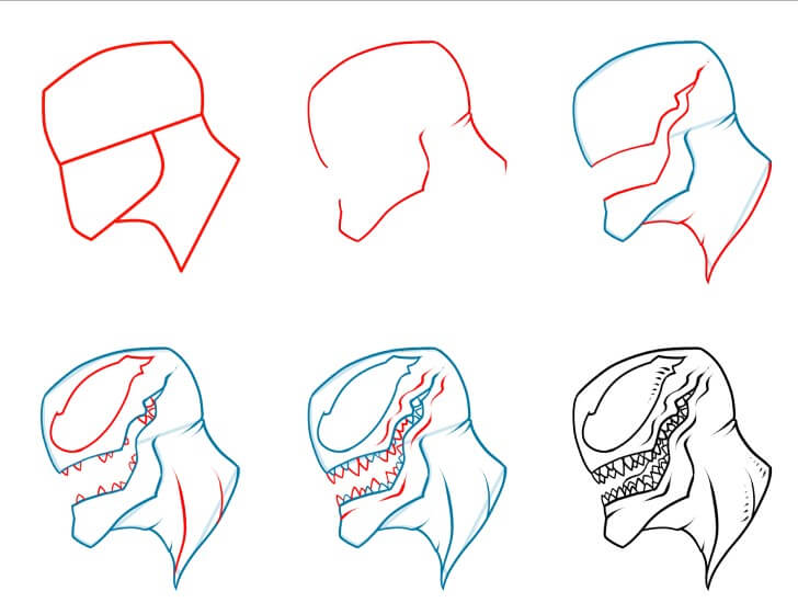 Desenhos de Cabeça de Venom simples